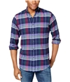 Club Room Mens Plaid Flannel Button Up Shirt navy S
