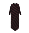 bar III Womens Stripe Asymmetrical Sweater Dress blackcurrant XXS