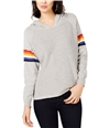 I-N-C Womens Rainbow Stripe Hoodie Sweatshirt gray XS