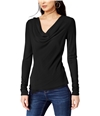 I-N-C Womens Cowl Neck Pullover Blouse black M