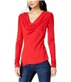I-N-C Womens Cowl Neck Pullover Blouse realred L