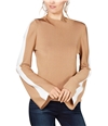 I-N-C Womens Varsity Stripe Pullover Sweater brown M