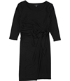 Alfani Womens Ruched Wrap Dress deepblack XS