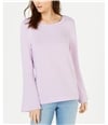 I-N-C Womens Pearl Beaded Sweatshirt purple L