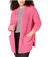Style & Co. Womens Chenille Cardigan Sweater medpink 1X