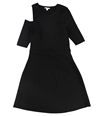 bar III Womens Cutout A-line Dress black XXS