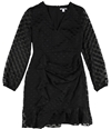 bar III Womens Ruffled A-line Dress black 0