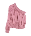 bar III Womens Solid One Shoulder Blouse pink M