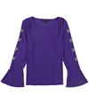 I-N-C Womens Embellished-Sleeve Pullover Blouse brightpur L