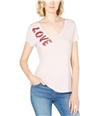 I-N-C Womens Love Embellished T-Shirt pinkfrosting S
