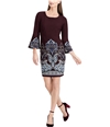 I-N-C Womens Paisley Shift Dress mediumred S