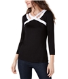 I-N-C Womens Colorblock Cutout Pullover Blouse