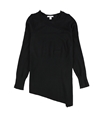 bar III Womens Mesh Inset Pullover Sweater black XS