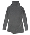 bar III Womens Zipper Tunic Sweater gray L