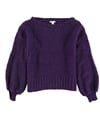 bar III Womens Bishop Sleeve Pullover Sweater brightpur S