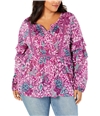 Style & Co. Womens Floral Ruffle Sleeve Baby Doll Blouse