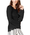 I-N-C Womens Lace Bell-Sleeve Knit Sweater black S