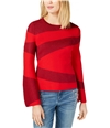 I-N-C Womens Spliced Stripes Pullover Sweater darkred S