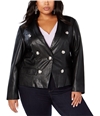 I-N-C Womens Military-Button Blazer Jacket