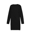 bar III Womens Zippered Sweater Dress black XXS