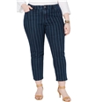 Style & Co. Womens Striped Ankle Slim Fit Jeans navy 14W/27