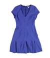 bar III Womens Seam-Detail Fit & Flare Dress medblue 2