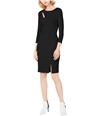I-N-C Womens 3/4 Sleeve Bodycon Dress black M