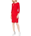 I-N-C Womens 3/4 Sleeve Bodycon Dress darkred L