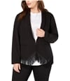 I-N-C Womens Fringed Blazer Jacket black 2X