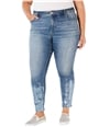 I-N-C Womens Foil Hem Skinny Fit Jeans