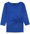 Alfani Womens Side Twist Pullover Blouse blue 2XL