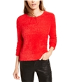 bar III Womens Eyelash Pullover Sweater mediumred S