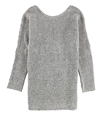 bar III Womens Crisscross Pullover Sweater gray M