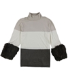 Alfani Womens Faux-Fur Cuff Pullover Sweater