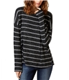 I-N-C Womens Long Sleeved Striped Pullover Sweater dkgray L
