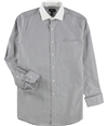 Tasso Elba Mens Stripe Button Up Dress Shirt gray L