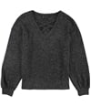 I-N-C Womens Criss-Cross Front Pullover Sweater gray M