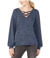 I-N-C Womens Criss-Cross Front Pullover Sweater navy S