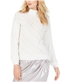I-N-C Womens Beaded Cable Knit Pullover Sweater white L