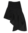 bar III Womens Asymmetrical Midi Skirt black 0