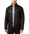 I-N-C Mens Lionel Faux-Leather Jacket deepblack M