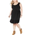 Style & Co. Womens Ruffle Hem Jersey Dress black 3X