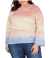 I-N-C Womens Intarsia Pullover Sweater darkorange 1X