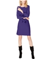 I-N-C Womens Grommet Sweater Dress brightpur L
