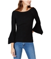 I-N-C Womens Flutter Sleeve Pullover Sweater black M