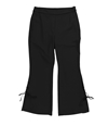 bar III Womens Lace-Up Flare Casual Cropped Pants black M/26