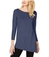 I-N-C Womens Mixed-Knit Pullover Sweater navy XS