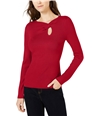 I-N-C Womens Neckline Twist Pullover Sweater darkred M