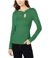 I-N-C Womens Neckline Twist Pullover Sweater medgreen XS