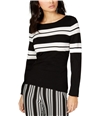 I-N-C Womens Striped Pullover Sweater black L